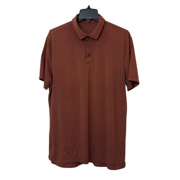 Lululemon Evolution Polo Shirt Men’s XL Rust Brown - Picture 1 of 7